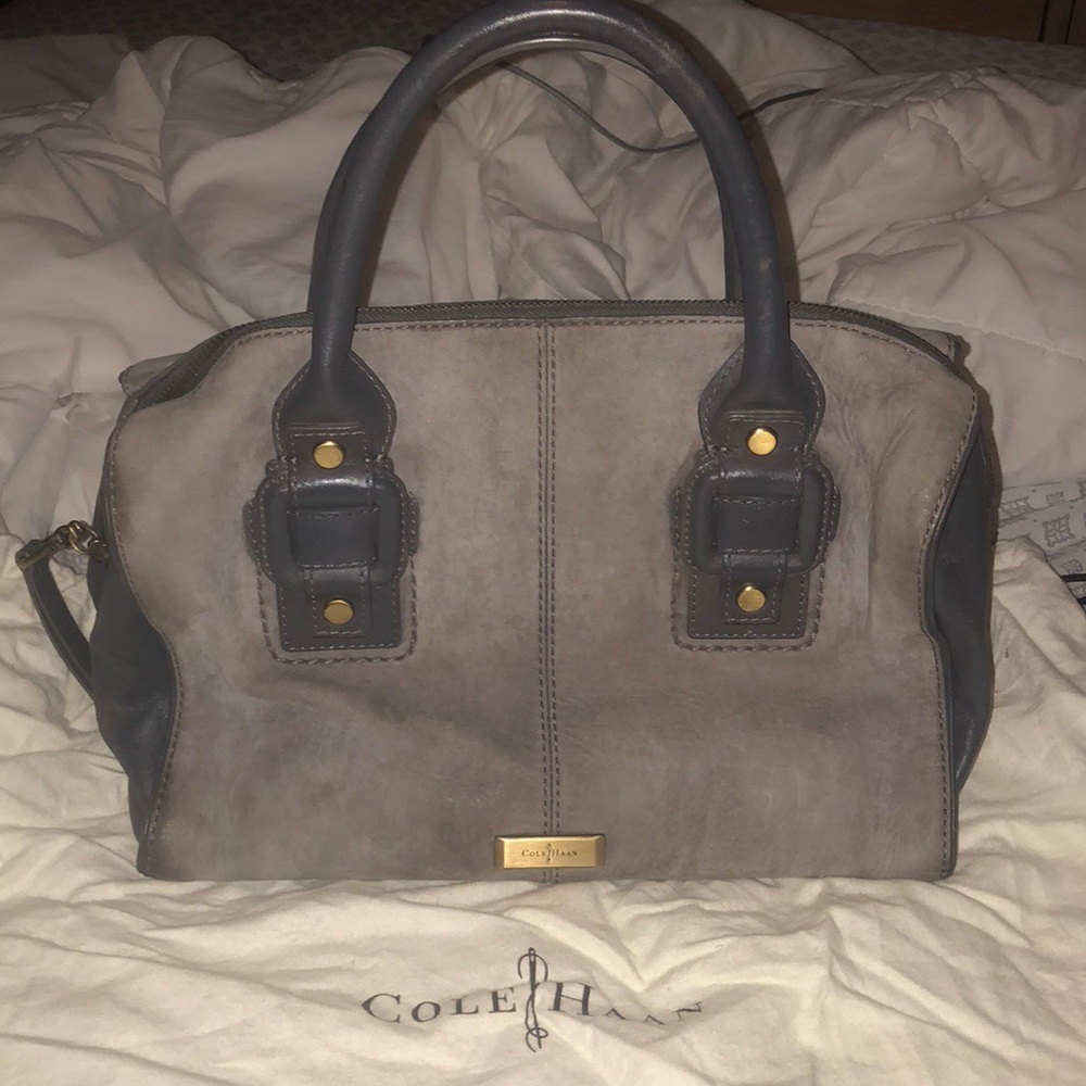 Cole Haan Gray Suede & Leather Bag